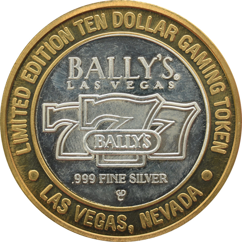 Bally's Casino Las Vegas "Running 7" $10 Silver Strike .999 Fine Silver 1995