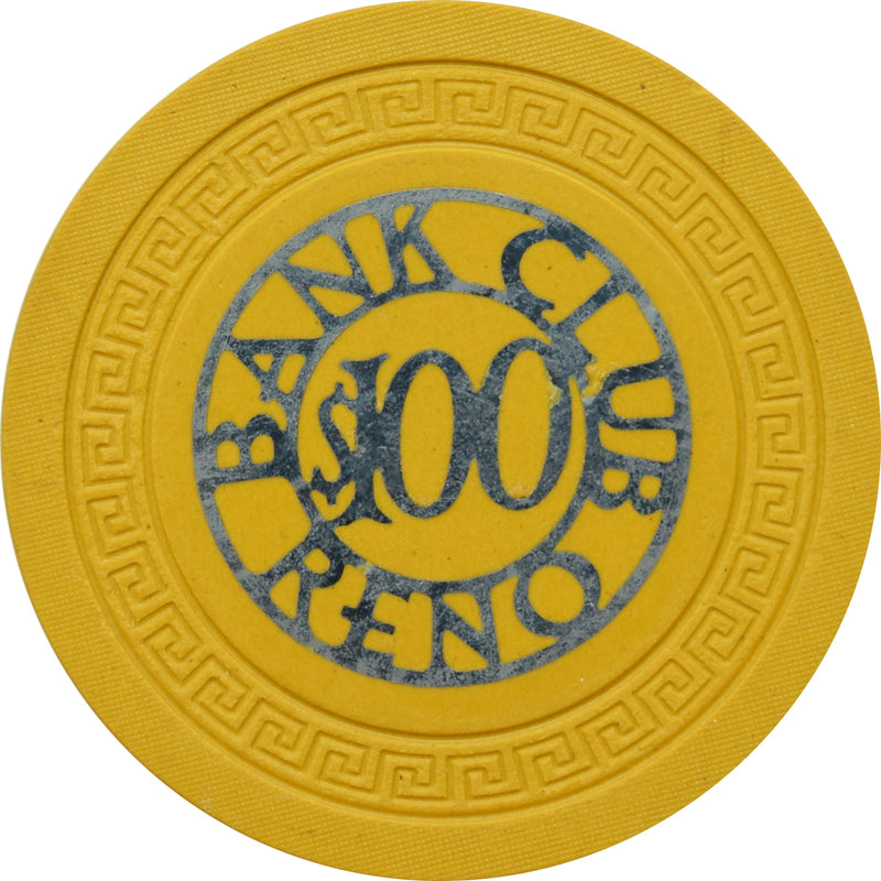 Bank Club Casino Reno Nevada $100 Chip 1948