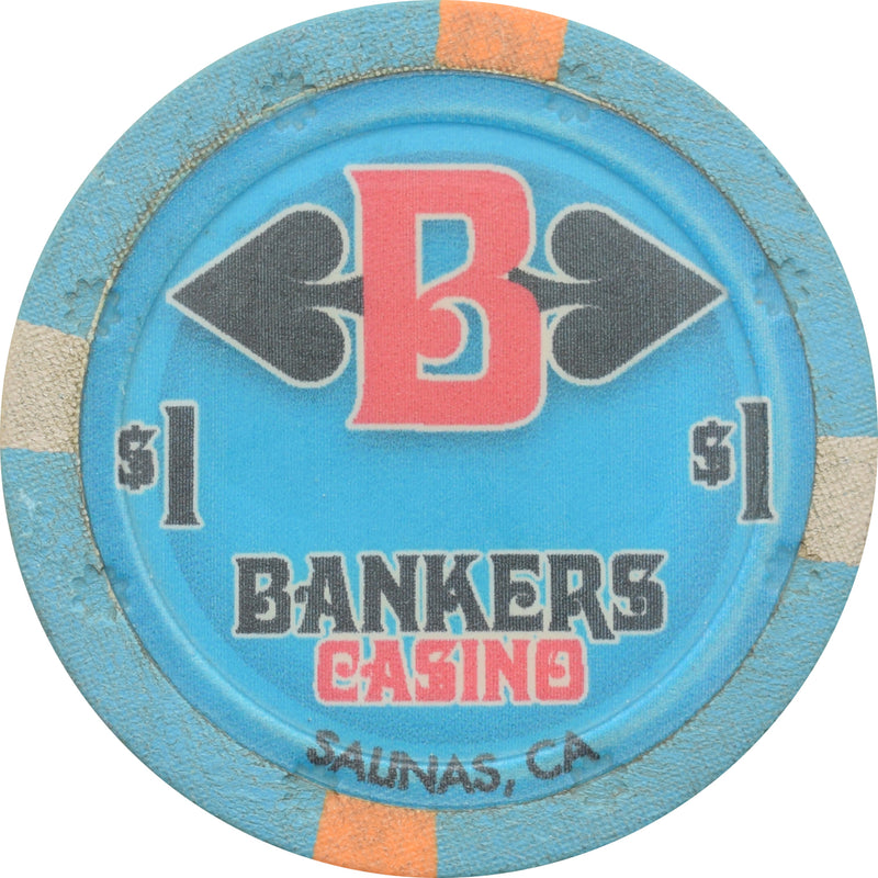 Bankers Casino Salinas California $1 Chip