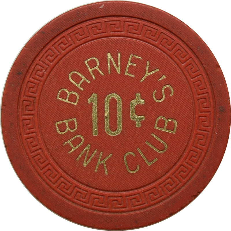 Bank Club Barney's Casino Fallon Nevada 10 Cent Chip 1965
