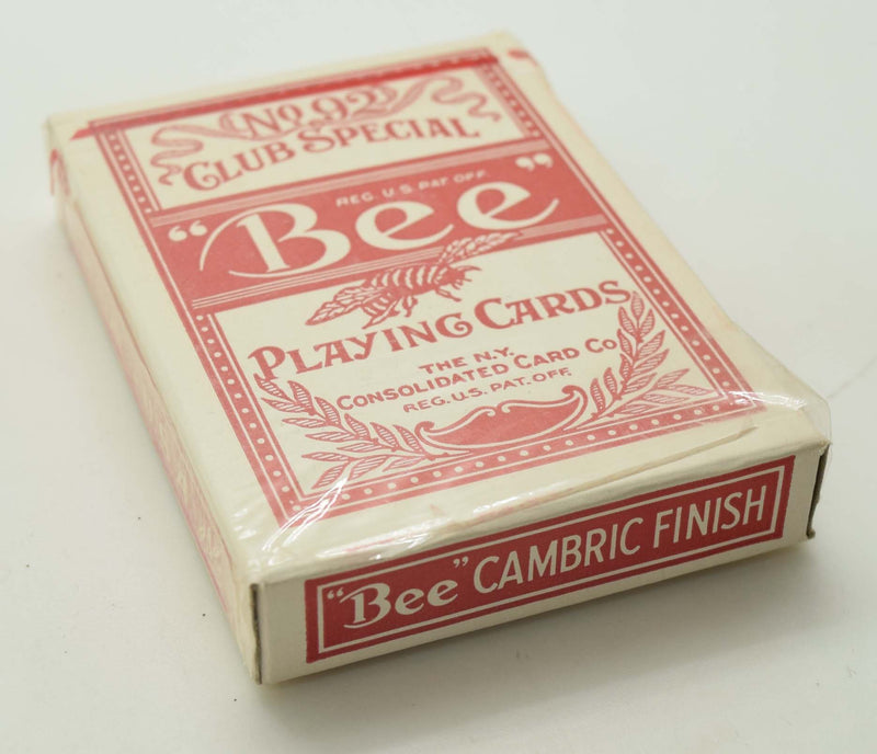 Vintage Bee Club Special No. 92 Stamp Label Seal NEW Red Playing Card Deck
