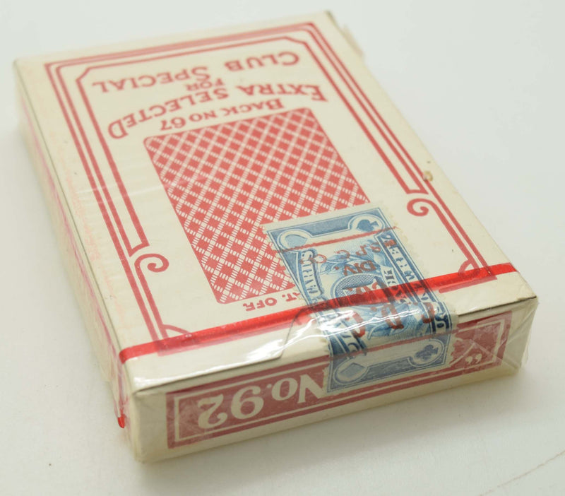 Vintage Bee Club Special No. 92 Stamp Label Seal NEW Red Playing Card Deck