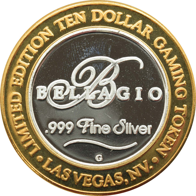 Bellagio Casino Las Vegas "2001 Fountains" $10 Silver Strike .999 Fine Silver 2001