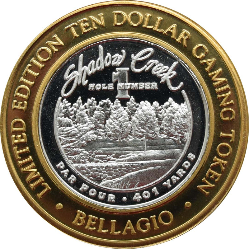 Bellagio Casino Las Vegas "Shadow Creek Hole 1" $10 Silver Strike .999 Fine Silver 2005