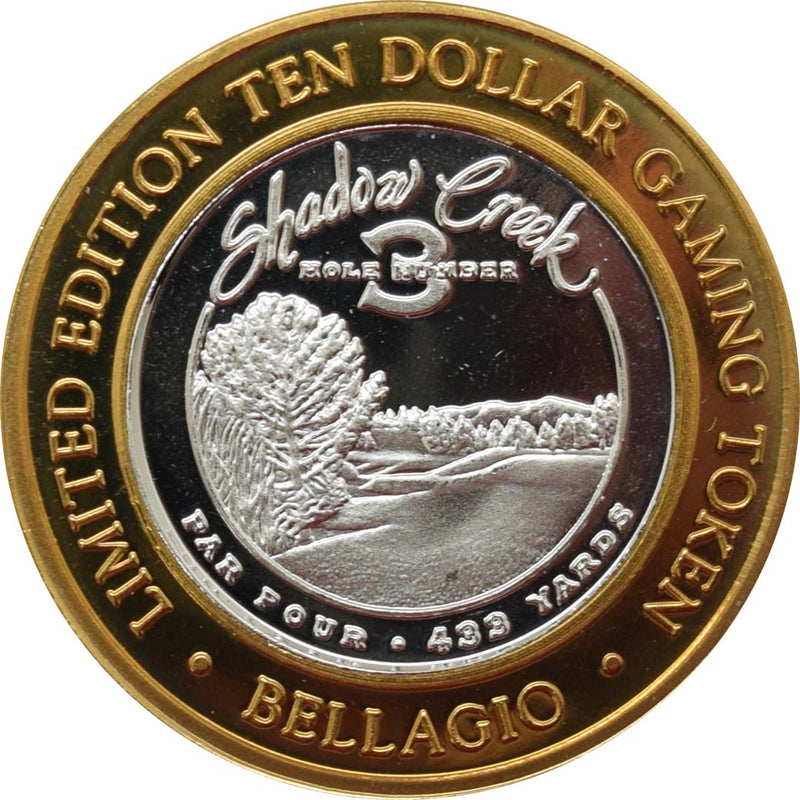 Bellagio Casino Las Vegas "Shadow Creek Hole 3" $10 Silver Strike .999 Fine Silver 2005