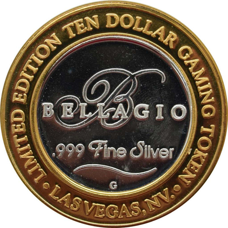 Bellagio Casino Las Vegas "Water Wheel" $10 Silver Strike .999 Fine Silver 2005