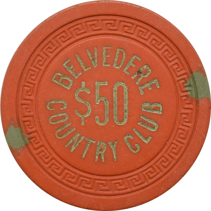 Belvedere Club Illegal Casino Hot Springs Arkansas Orange 50 Chip