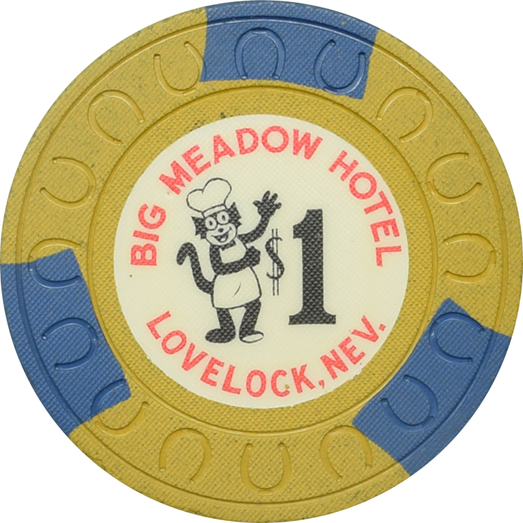 Big Meadow Hotel Casino Lovelock Nevada $1 Chip 1962