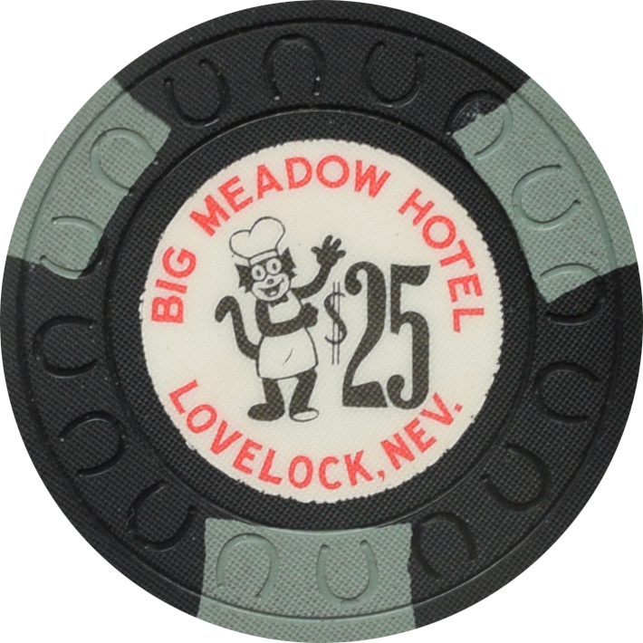 Big Meadow Hotel Casino Lovelock Nevada $25 Chip 1962