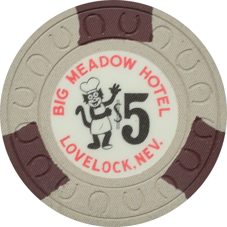 Big Meadow Hotel Casino Lovelock Nevada $5 Chip 1962