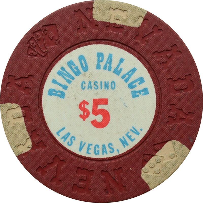 Bingo Palace Casino Las Vegas Nevada $5 Chip 1977