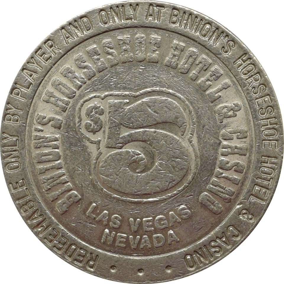 Horseshoe Club Casino Las Vegas Nevada $5 Token 1986