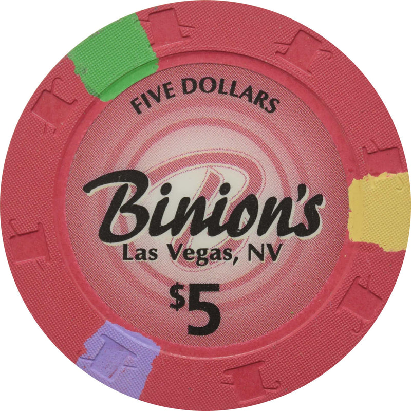 Binion's Casino Las Vegas Nevada $5 Chip 2005