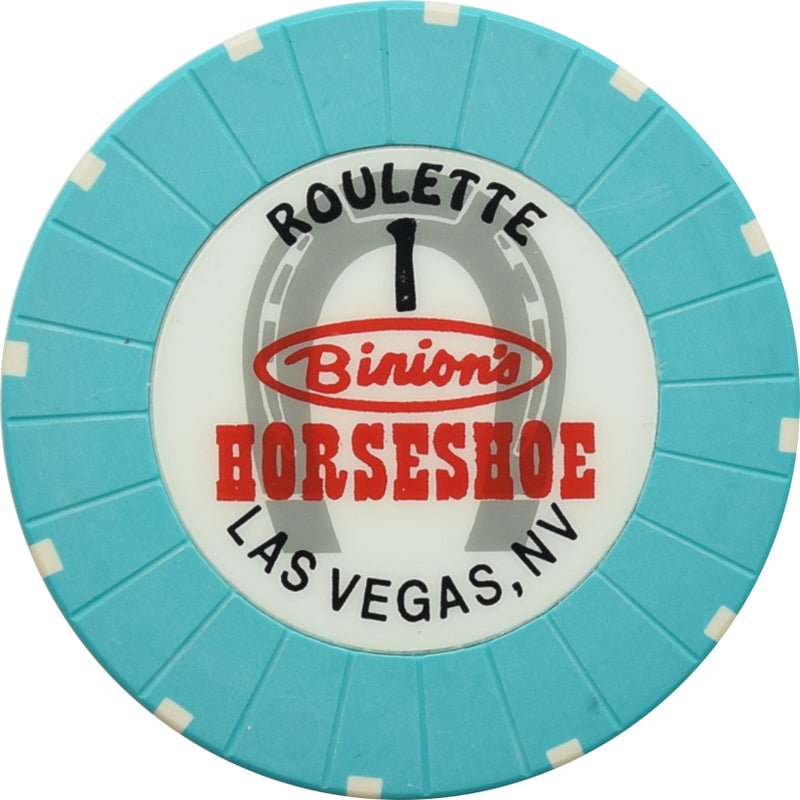 Horseshoe Club Casino Las Vegas Nevada Teal Roulette 1 Chip 1999