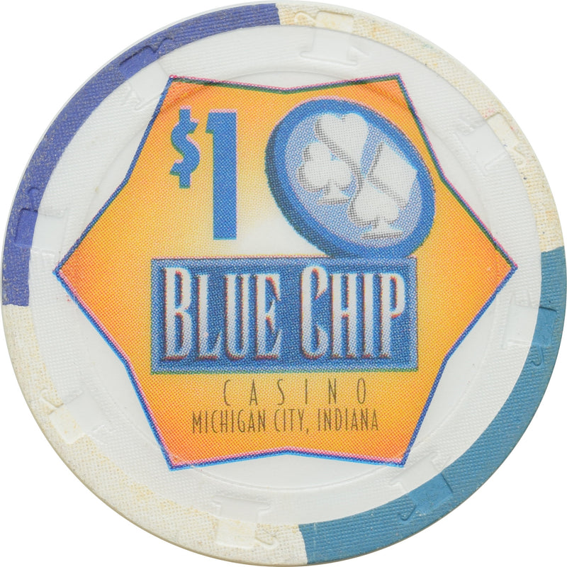 Blue Chip Casino Michigan City IN $1 Chip (Large Inlay)