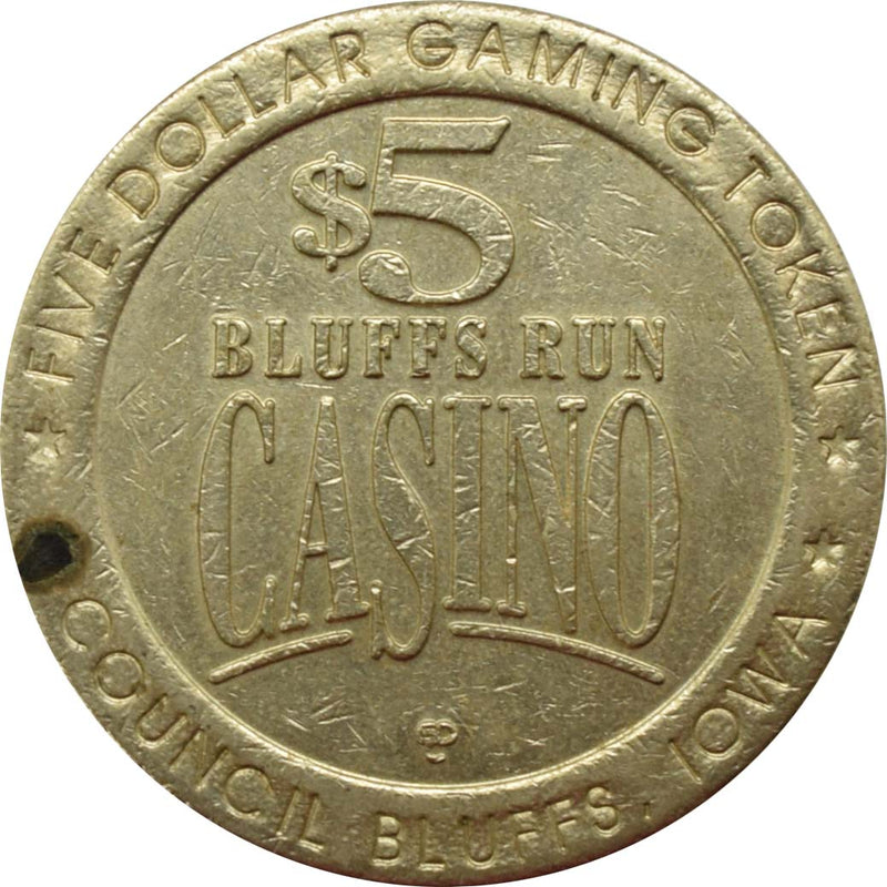 Bluffs Run Casino Council Bluffs Iowa $5 Token