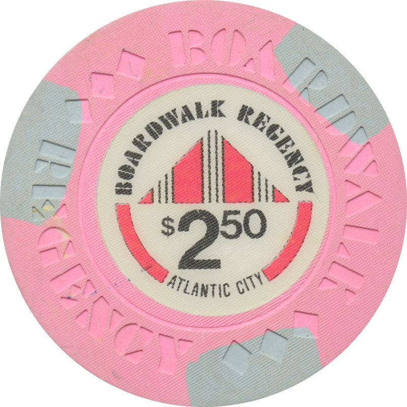 Boardwalk Regency Atlantic City New Jersey $2.50 Chip Grey Edgespots