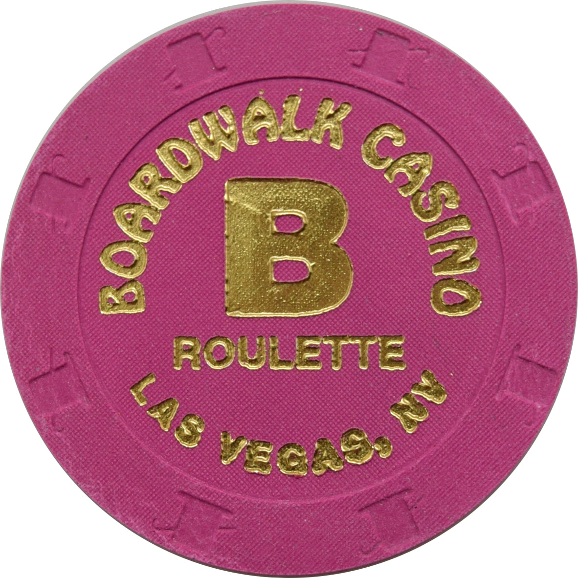 Boardwalk Casino Fuschia Roulette B Chip Las Vegas Nevada 1998