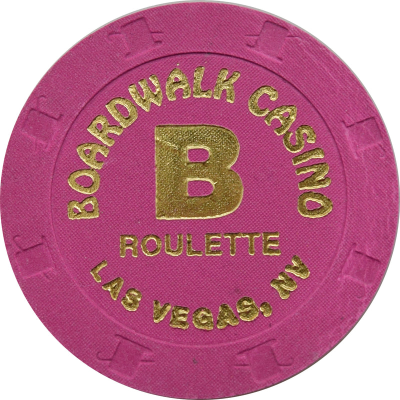 Boardwalk Casino Fuschia Roulette B Chip Las Vegas Nevada 1998