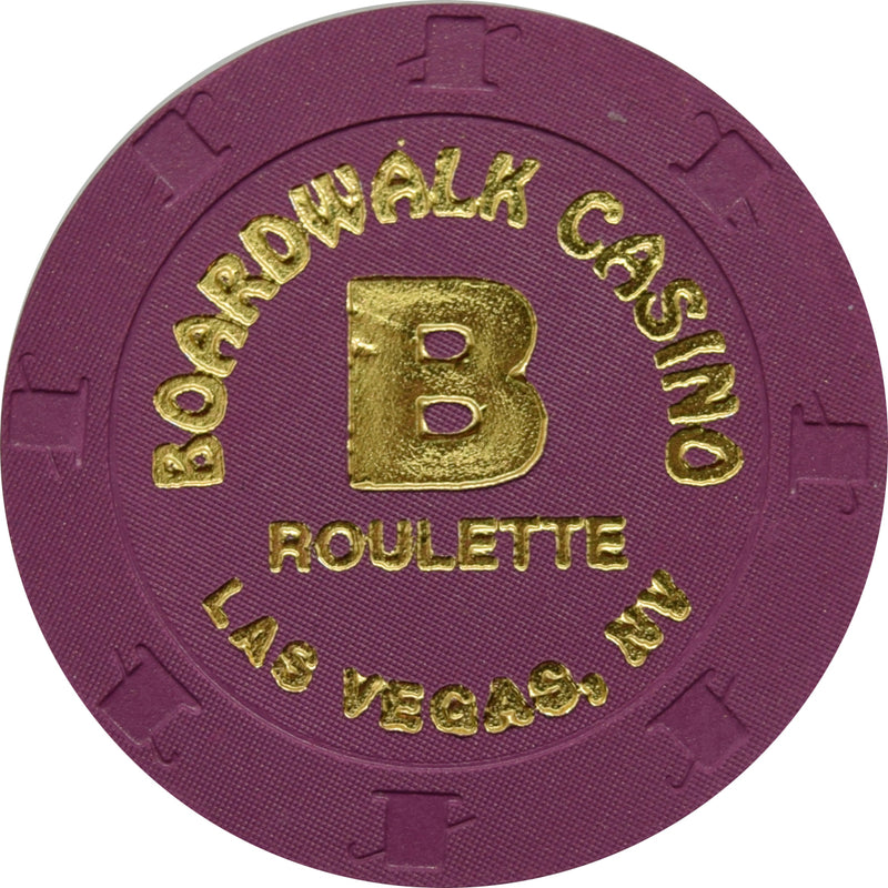 Boardwalk Casino Purple Roulette B Chip Las Vegas Nevada 1998