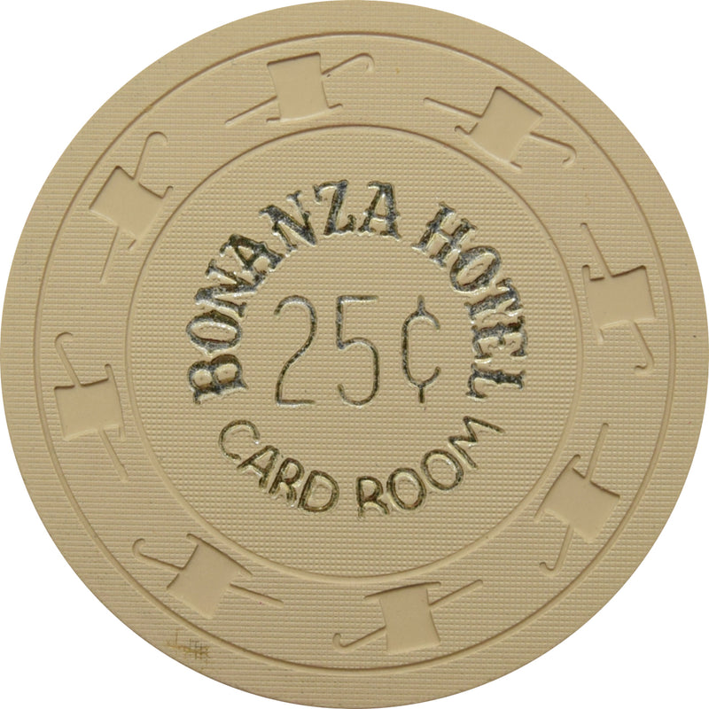 Bonanza Hotel & Casino Las Vegas Nevada 25 Cent Card Room Chip 1969
