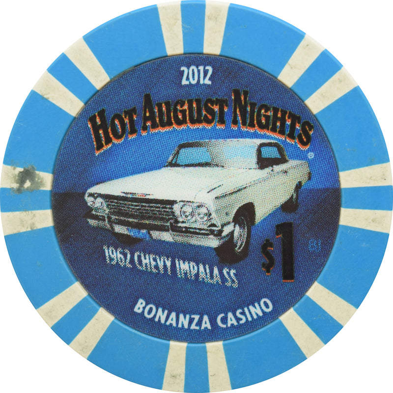 Bonanza Casino Reno Nevada $1 Chip 1962 Impala SS 2012