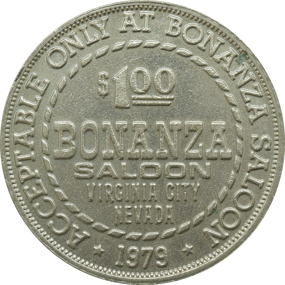 Bonanza Club Casino Virginia City NV $1 Token 1979