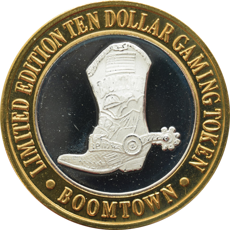 Boomtown Casino Reno "Boot" $10 Silver Strike .999 Fine Silver 1995