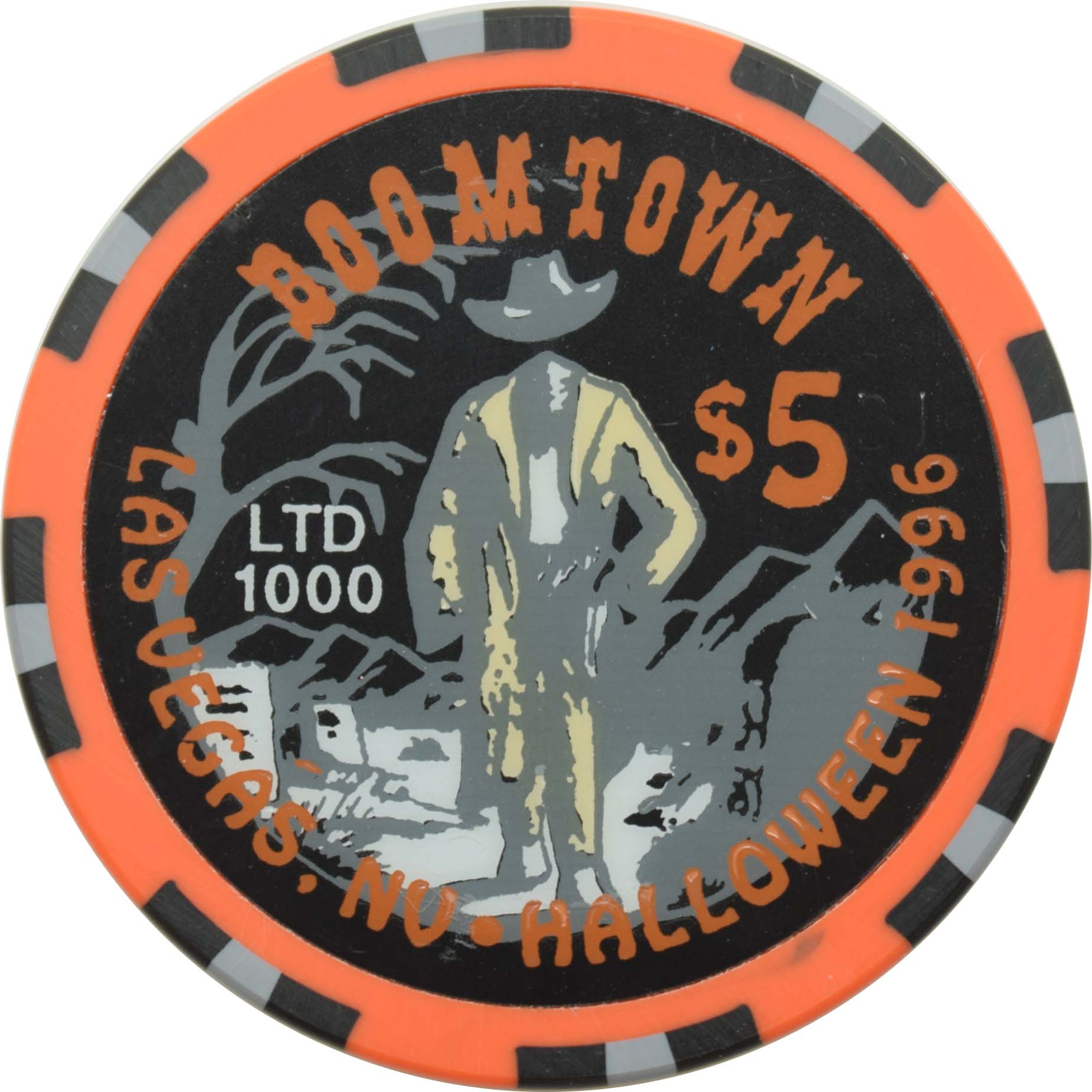 Boomtown Casino Las Vegas Nevada $5 Halloween Chip 1996