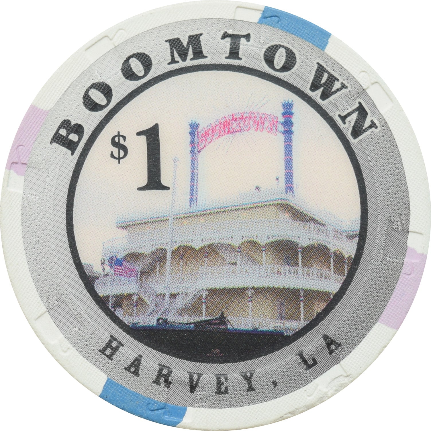 Boomtown/Boomtown Belle Casino Harvey Louisiana $1 Large Inlay Chip