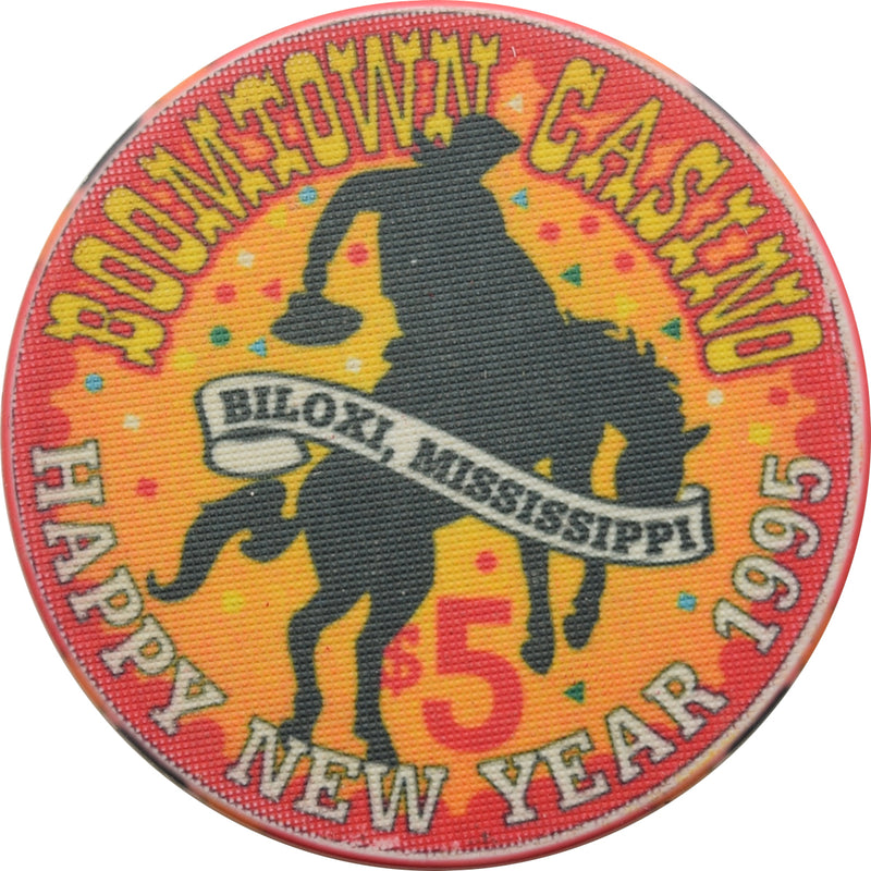 Boomtown Casino Biloxi MS $5 Happy New Year 1995 Chip