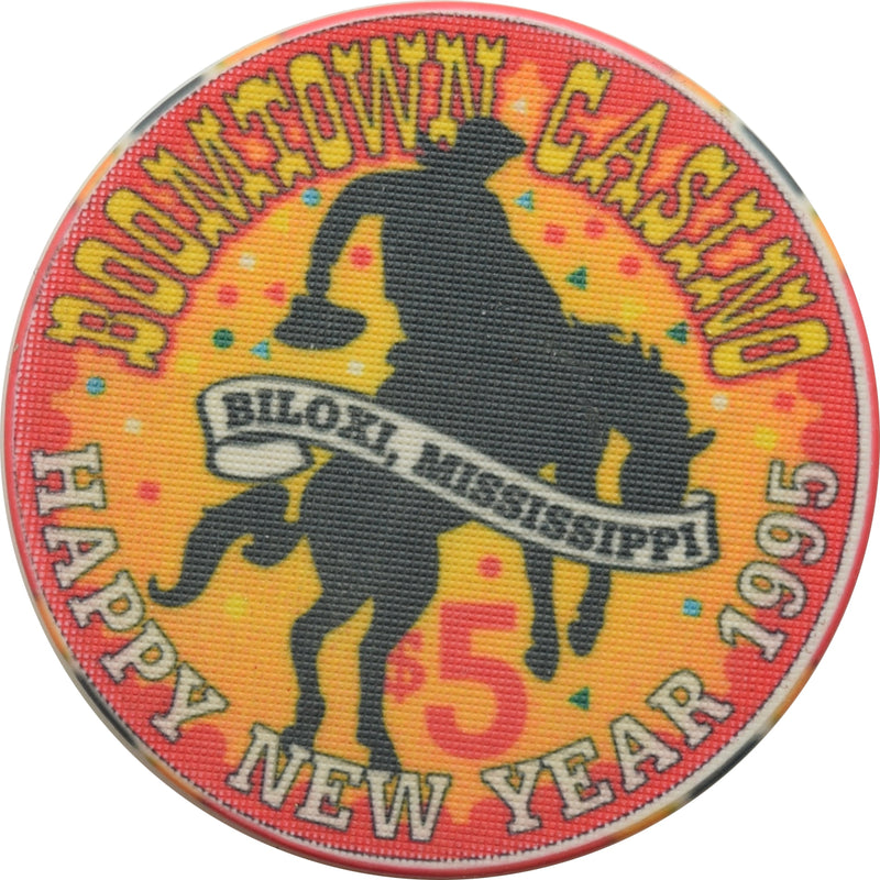 Boomtown Casino Biloxi MS $5 Happy New Year 1995 Chip