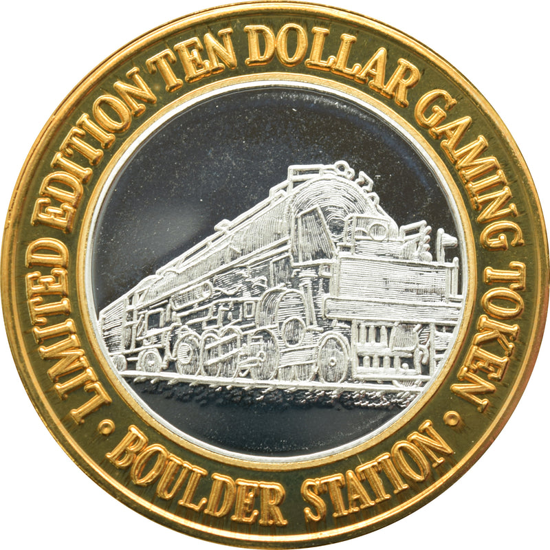 Boulder Station Casino Las Vegas "Engine 4" $10 Silver Strike .999 Fine Silver 1995