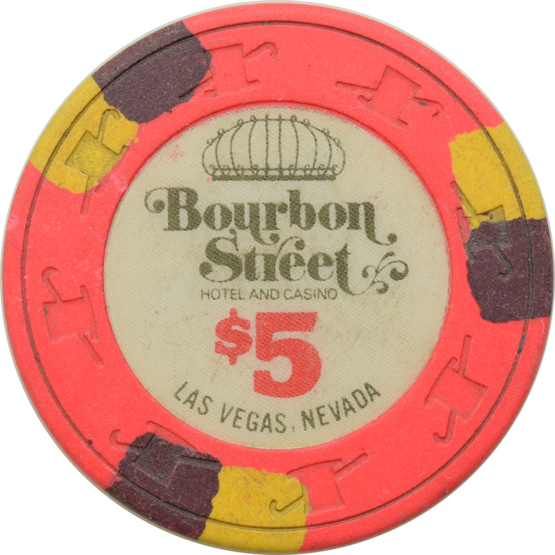 Bourbon Street Casino Las Vegas Nevada $5 Chip 1988