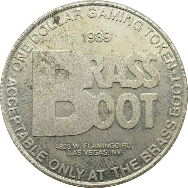 Brass Boot Las Vegas Nevada $1 Token 1989