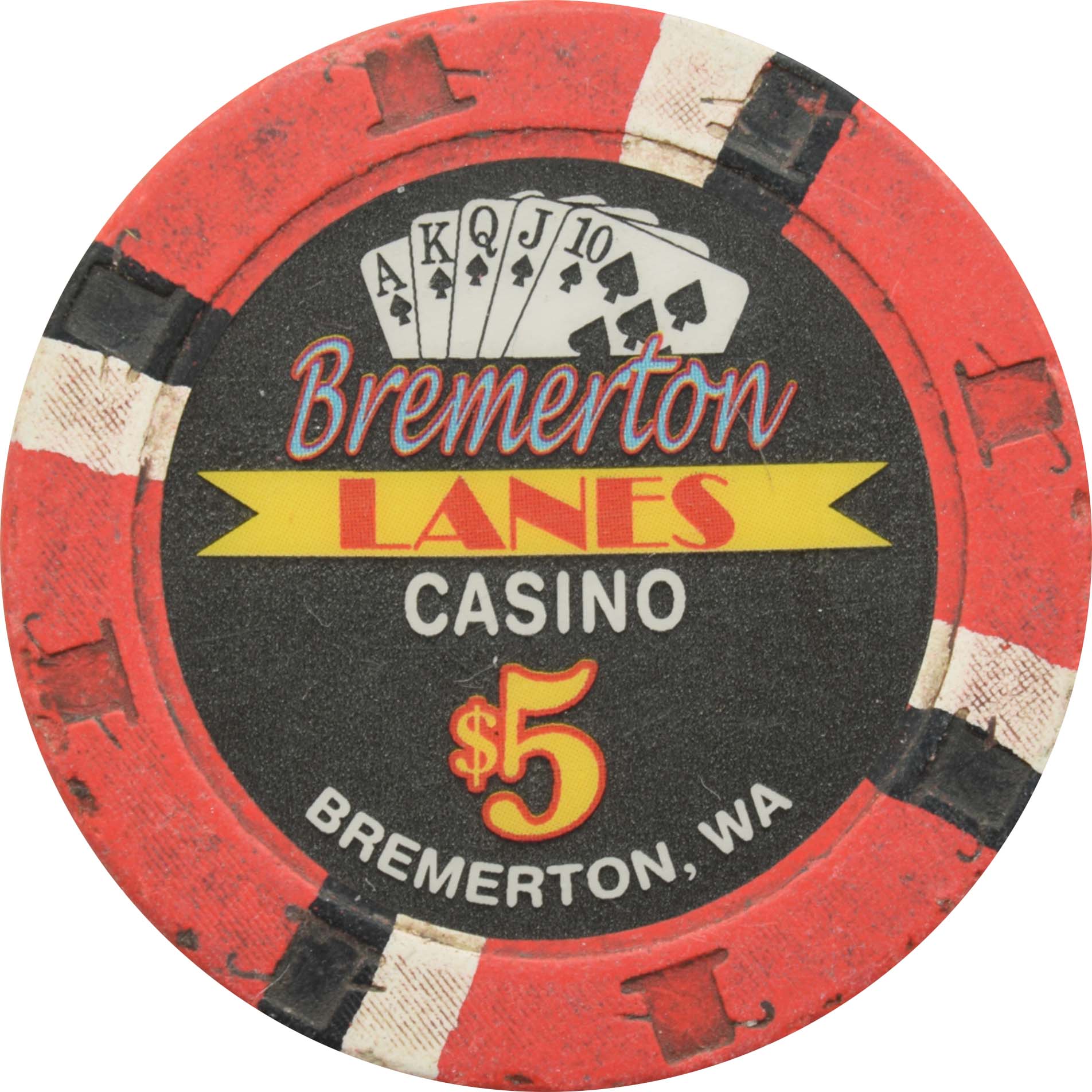 Bremerton Lanes Casino Bremerton Washington $5 Chip