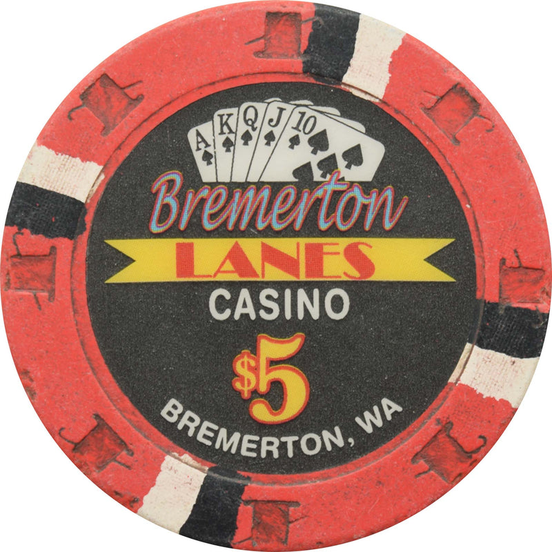 Bremerton Lanes Casino Bremerton Washington $5 Chip