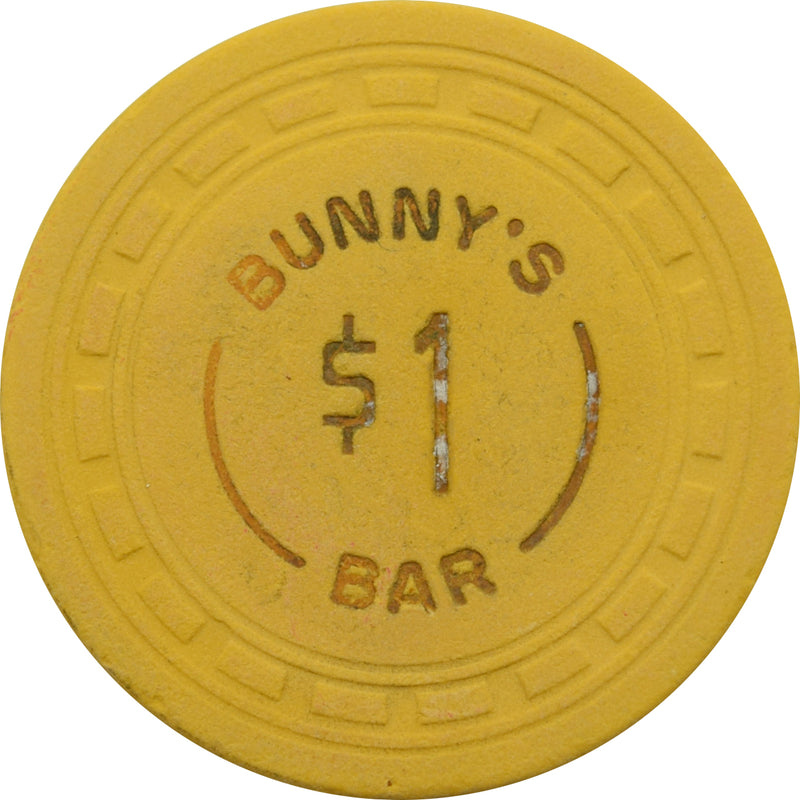 Bunny's Bar Casino N. Las Vegas Nevada $1 Chip 1956