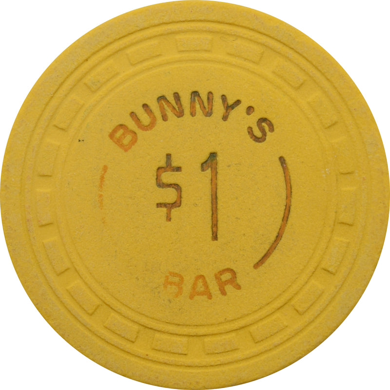 Bunny's Bar Casino N. Las Vegas Nevada $1 Chip 1956