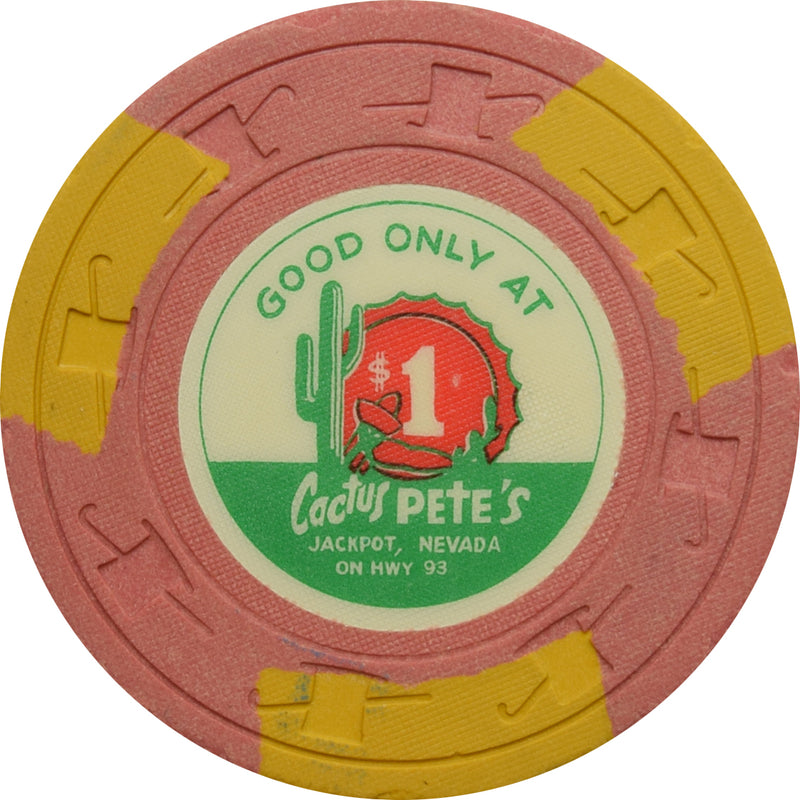 Cactus Pete's Casino Las Vegas Nevada $1 Dick Sweeney Chip 1962