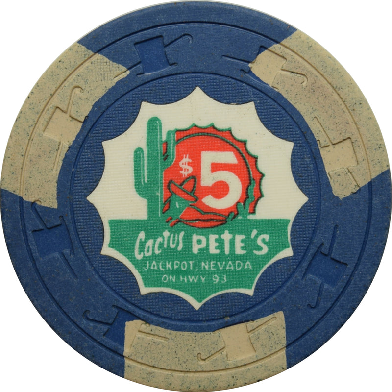 Cactus Pete's Casino Las Vegas Nevada $5 Chip 1972