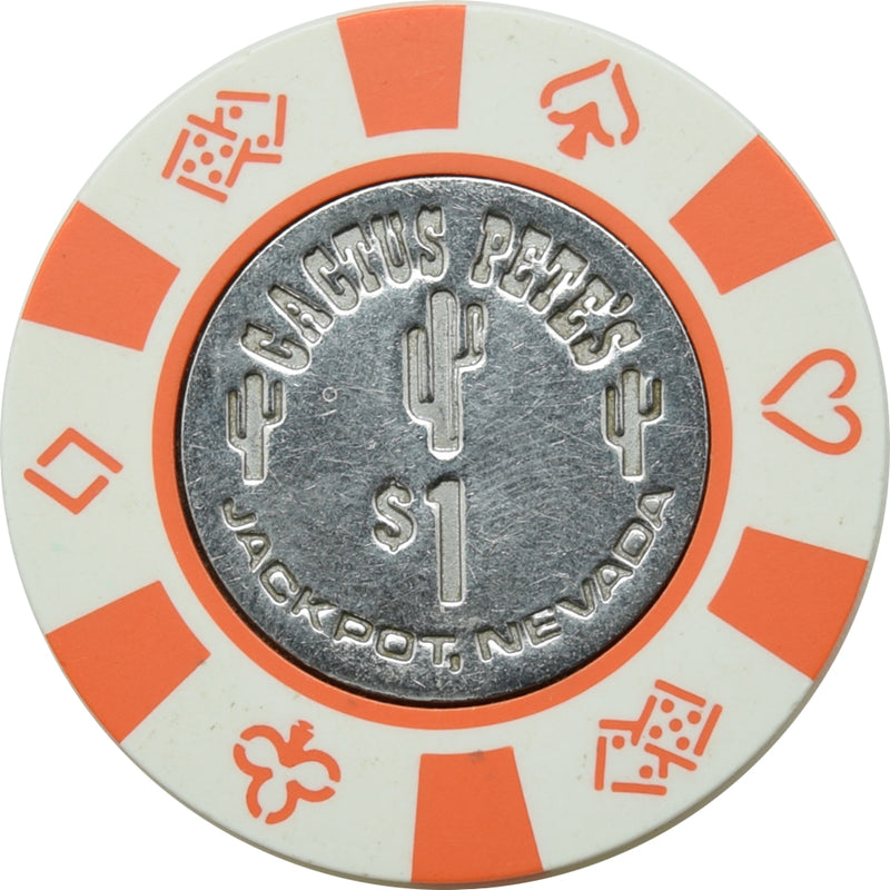 Cactus Pete's Casino Jackpot Nevada $1 Chip 1981 (with Dice)