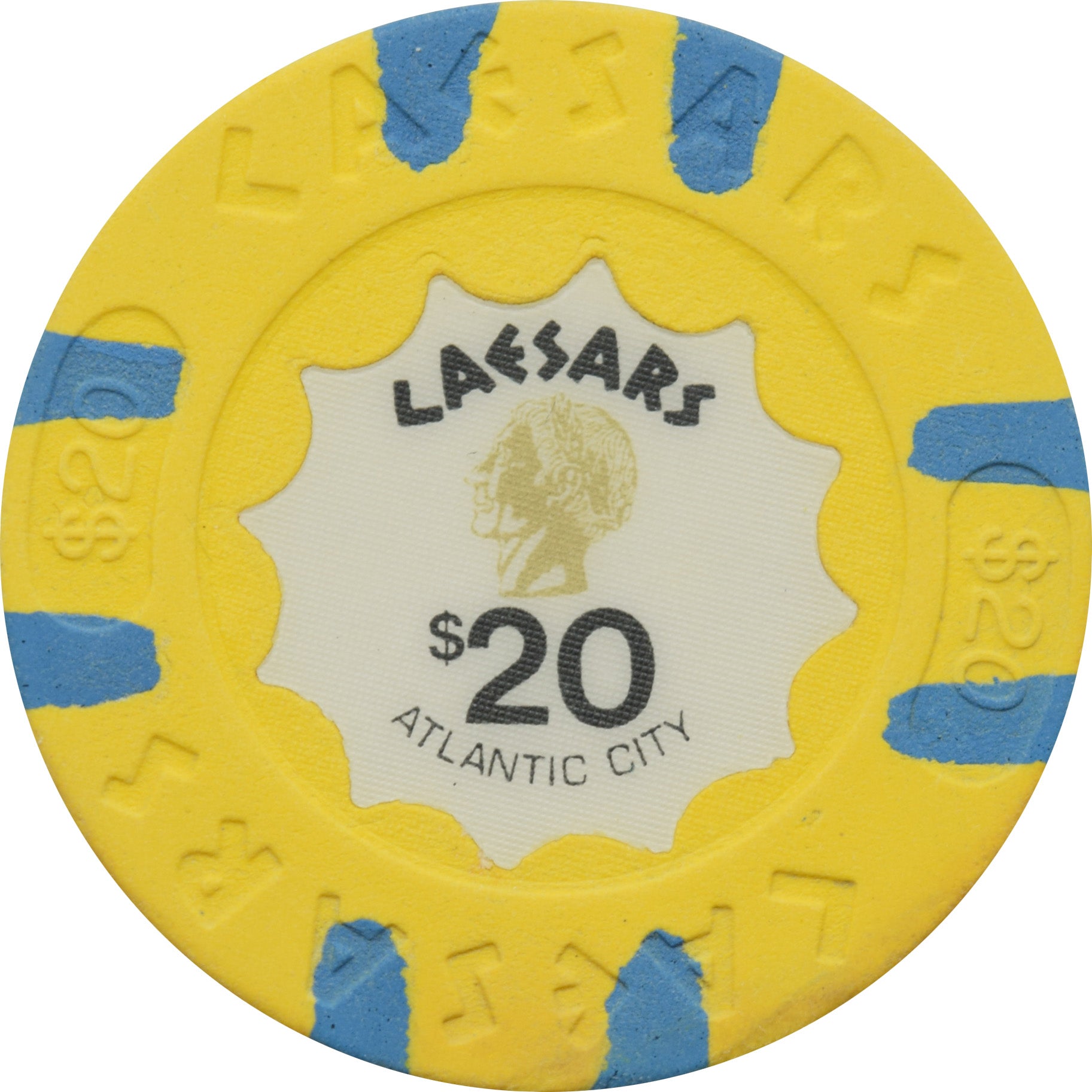 Caesars Casino Atlantic City New Jersey $20 Chip