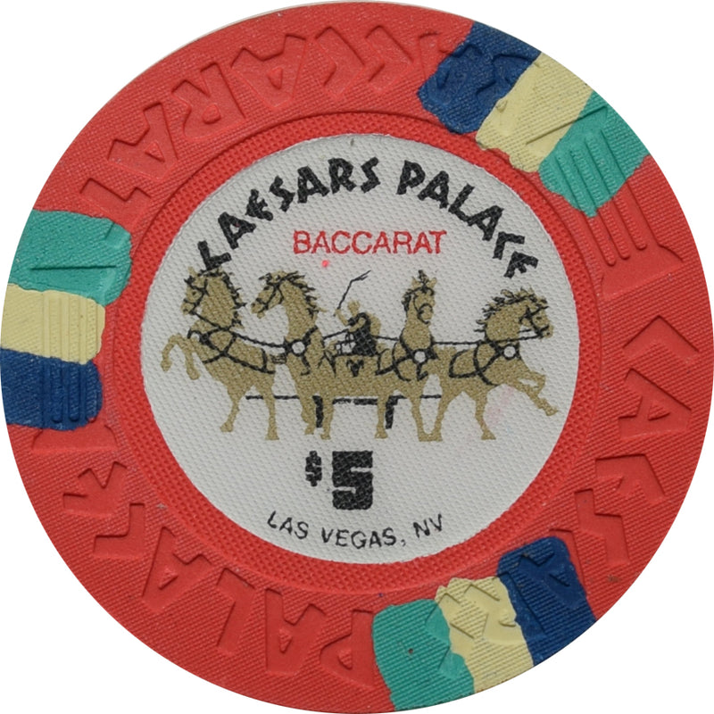 Caesars Palace Casino Las Vegas Nevada $5 Baccarat Chip 1993