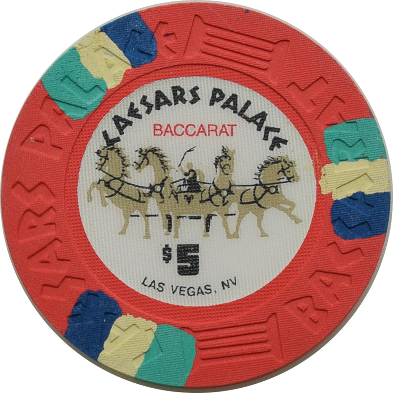 Caesars Palace Casino Las Vegas Nevada $5 Baccarat Chip 1993