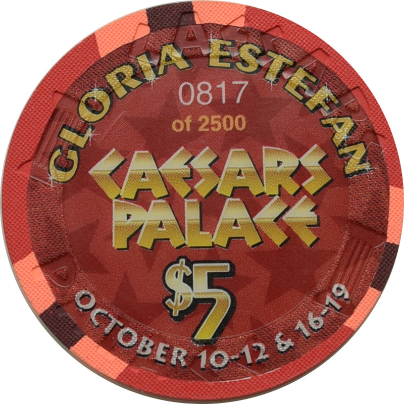 Caesars Palace Casino Las Vegas Nevada $5 Gloria Estefan Chip 2003