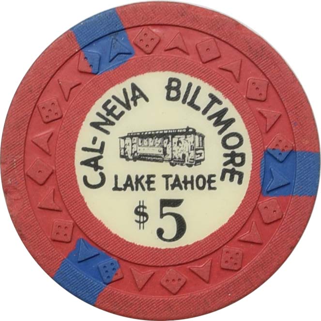 Cal-Neva Biltmore Casino Lake Tahoe Nevada $5 Chip 1952