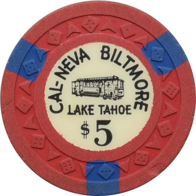Cal-Neva Biltmore Casino Lake Tahoe Nevada $5 Chip 1952