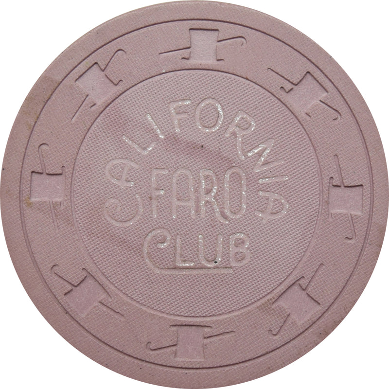 California Club Casino Las Vegas Nevada Lavender Faro Chip 1960s