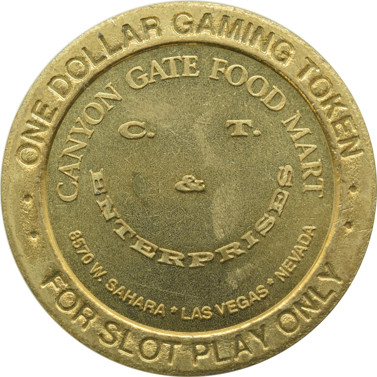 Canyon Gate Food Mart Las Vegas NV $1 Token 1996